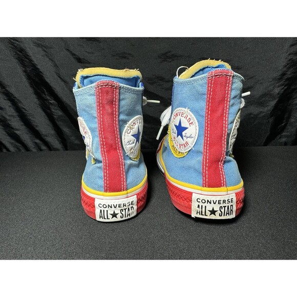 Converse Chuck Taylor All Star High Double Logo Blue Men 5 Women 7 Shoes - Picture 4 of 10